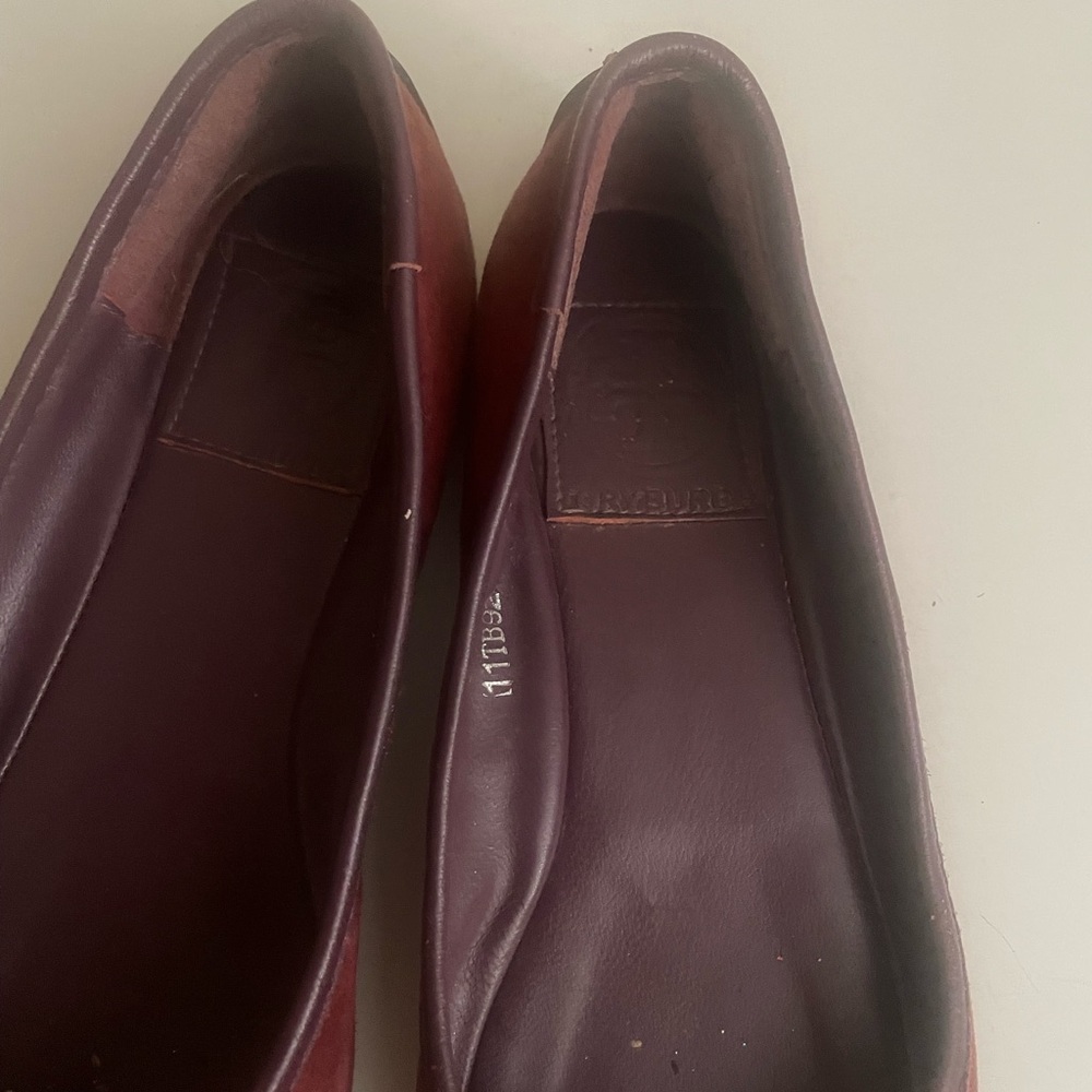 Tory Burch Ballet Flats Leather Maroon For Women - Picture 8 of 10